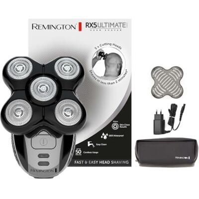 Remington Glatzen- Rasierer Herren elektrisch, Kopf- Rasierapparat Lithium (Schwarz, 5 Scherköpfe, glattes Rasurergebnis mit max. 0,2mm, Haar-Auffang-Kammer, Detail-Trimmer) Kopfrasierer XR1501 Remington Glatzen- Rasierer Herren elektrisch, Kopf- Rasierapparat Lithium (Schwarz, 5 Scherköpfe, glattes Rasurergebnis mit max. 0,2mm, Haar-Auffang-Kammer, Detail-Trimmer) Kopfrasierer XR1501