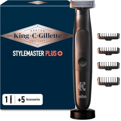Gillette Style Master Barttrimmer für Herren Kabelloser Bartrasierer, Trimmer, Elektrorasierer, Wasserdicht, Inkl. 4 Kammaufsätzen, Ladestation Und CenterCut Technologie Gillette Style Master Barttrimmer für Herren Kabelloser Bartrasierer, Trimmer, Elektrorasierer, Wasserdicht, Inkl. 4 Kammaufsätzen, Ladestation Und CenterCut Technologie