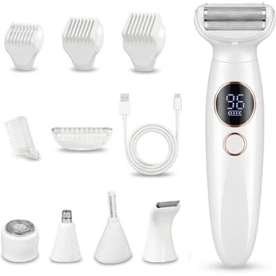 Carehabi 5-in-1 Intimrasierer für Frauen & Rasierer Damen Elektrisch- Wasserdicht IPX7 Damenrasierer für Intimbereich, Gesicht, Bikini & Körper Lady Shaver mit Augenbrauen Trimmer USB-Aufladung Carehabi 5-in-1 Intimrasierer für Frauen & Rasierer Damen Elektrisch- Wasserdicht IPX7 Damenrasierer für Intimbereich, Gesicht, Bikini & Körper Lady Shaver mit Augenbrauen Trimmer USB-Aufladung