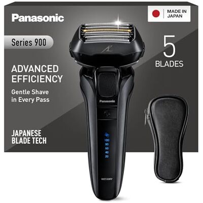 Panasonic Series 900 Premium Nass- und Trocken Rasierer ES-LV6U für Männer, 5-fach-Scherkopf mit Linearmotor und Bartdichtensensor Technologie, Pop-up Trimmer, matt-schwarz Panasonic Series 900 Premium Nass- und Trocken Rasierer ES-LV6U für Männer, 5-fach-Scherkopf mit Linearmotor und Bartdichtensensor Technologie, Pop-up Trimmer, matt-schwarz