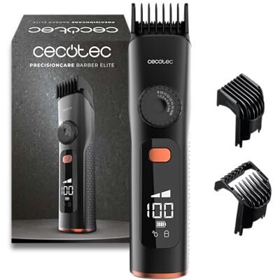 Cecotec Haarschneider PrecisionCare Barber Elite. Edelstahl-Klingen, Einstellrad, 120 Min Akku, IPX6, Kabel & Akku, Display Mit Öl-Reminder, 2 Verstellkämme 1–16 mm, Schnellladung Für Saubere Schnitte Cecotec Haarschneider PrecisionCare Barber Elite. Edelstahl-Klingen, Einstellrad, 120 Min Akku, IPX6, Kabel & Akku, Display Mit Öl-Reminder, 2 Verstellkämme 1–16 mm, Schnellladung Für Saubere Schnitte