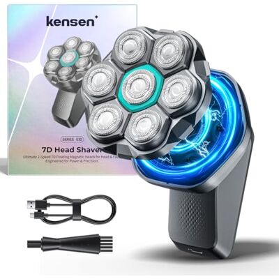 kensen Glatzen Rasierer Herren, 7D Schwebender Kopfrasierer 8100&8600U/Min kensen Glatzen Rasierer Herren, 7D Schwebender Kopfrasierer 8100&8600U/Min