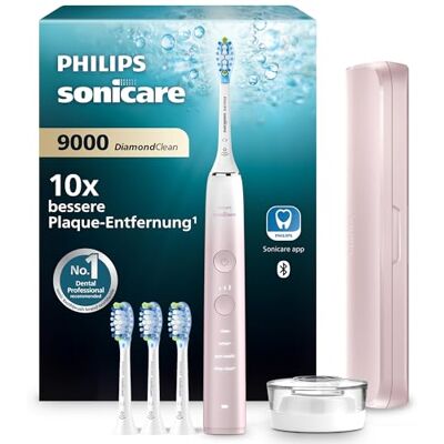 Philips Sonicare DiamondClean 9000 elektrische Zahnbürste, Sonderedition – Schallzahnbürste, sauberere Zähne, 4x C3 Premium Plaque Defense-Bürstenköpfen, pink (Modell HX9911/79) Philips Sonicare DiamondClean 9000 elektrische Zahnbürste, Sonderedition – Schallzahnbürste, sauberere Zähne, 4x C3 Premium Plaque Defense-Bürstenköpfen, pink (Modell HX9911/79)