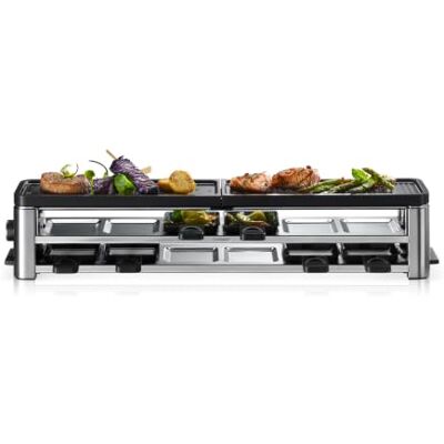 WMF Lono Long Raclette für 6 Personen, Long & Slim Design 1100 W, Magnetische Pfännchen‑Fixierung, Flache & Gerippte Grillplatten, Keramische Antihaftbeschichtung – 0415510011 WMF Lono Long Raclette für 6 Personen, Long & Slim Design 1100 W, Magnetische Pfännchen‑Fixierung, Flache & Gerippte Grillplatten, Keramische Antihaftbeschichtung – 0415510011