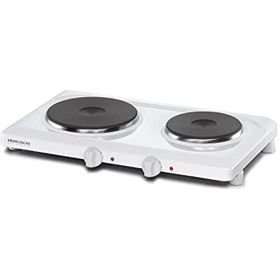 Rommelsbacher Doppelkochplatte Made in Germany, 2 Gussheizplatten 145 mm/180 mm, stufenlos regelbar, Überhitzungsschutz, 2500 Watt THL2597 Weiß Feueremailliert Rommelsbacher Doppelkochplatte Made in Germany, 2 Gussheizplatten 145 mm/180 mm, stufenlos regelbar, Überhitzungsschutz, 2500 Watt THL2597 Weiß Feueremailliert