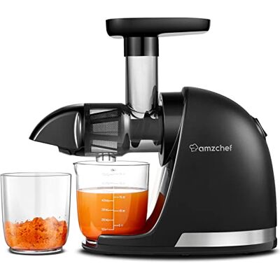 AMZCHEF Entsafter Gemüse und Obst Testsieger Entsafter Slow Juicer mit Rückwärts-Kau-Funktion Zartes Zerkleinern ohne Filtern Saftpresse Elektrisch mit Bürste und 2 Tassen Mattschwarz AMZCHEF Entsafter Gemüse und Obst Testsieger Entsafter Slow Juicer mit Rückwärts-Kau-Funktion Zartes Zerkleinern ohne Filtern Saftpresse Elektrisch mit Bürste und 2 Tassen Mattschwarz