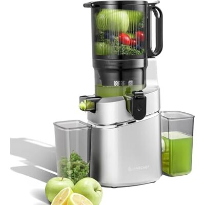 AMZCHEF 250W Automatischer All-In-One Entsafter, 145MM Öffnung und 1,8L entsafter für Gemüse und Obst, Kaltpresse Slow Juicer Testsieger mit Dreifachem Filter Silber AMZCHEF 250W Automatischer All-In-One Entsafter, 145MM Öffnung und 1,8L entsafter für Gemüse und Obst, Kaltpresse Slow Juicer Testsieger mit Dreifachem Filter Silber