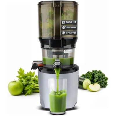 kuvings AUTO10S Entsafter – Pflegeleichter Slow Juicer mit 3L Fassungsvermögen und 200W Motor ideal für Obst, Gemüse und Smoothies. (Light Silver) KHS-2571 kuvings AUTO10S Entsafter – Pflegeleichter Slow Juicer mit 3L Fassungsvermögen und 200W Motor ideal für Obst, Gemüse und Smoothies. (Light Silver) KHS-2571