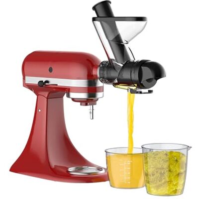 Fieuaah Langsamer Entsafter Aufsatz mit doppeltem Einfüllschacht Doppelte Zuführrutschen mit Drücker Teilen für langsames Entsaften von Obst und, leicht zu reinigen Fieuaah Langsamer Entsafter Aufsatz mit doppeltem Einfüllschacht Doppelte Zuführrutschen mit Drücker Teilen für langsames Entsaften von Obst und, leicht zu reinigen