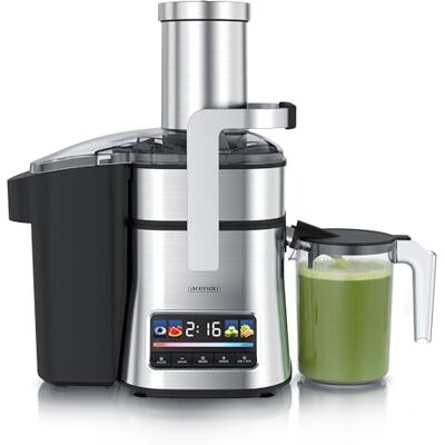 Arendo Edelstahl Entsafter mit Display für Obst und Gemüse – leistungsstark 1000 Watt Leistung – Puls Funktion Saftpresse Zitruspresse − 1000ml Saftbehälter Arendo Edelstahl Entsafter mit Display für Obst und Gemüse – leistungsstark 1000 Watt Leistung – Puls Funktion Saftpresse Zitruspresse − 1000ml Saftbehälter