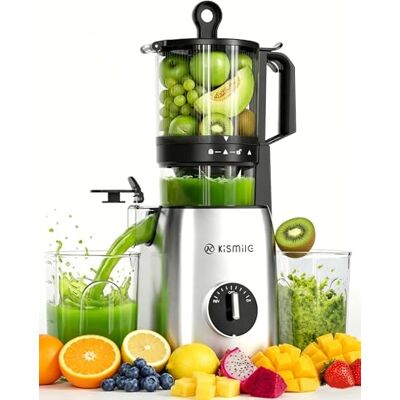 Kismile Slow Juicer Entsafter, 135 mm Einfüllschacht, 300 W BPA-freie Teile, für ganzes Obst und Gemüse, 1,2 l Saftbecher, leicht zu reinigen Kismile Slow Juicer Entsafter, 135 mm Einfüllschacht, 300 W BPA-freie Teile, für ganzes Obst und Gemüse, 1,2 l Saftbecher, leicht zu reinigen