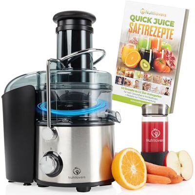 Nutrilovers Entsafter QUICK-JUICER MAX Zentrifugal-Entsafter Obst und Gemüse entsaften, 800W, XXL Einwurf, Edelstahl-Sieb, Externer Tresterbehälter, BPA-frei inkl. Trinkflasche + Rezeptbuch Nutrilovers Entsafter QUICK-JUICER MAX Zentrifugal-Entsafter Obst und Gemüse entsaften, 800W, XXL Einwurf, Edelstahl-Sieb, Externer Tresterbehälter, BPA-frei inkl. Trinkflasche + Rezeptbuch
