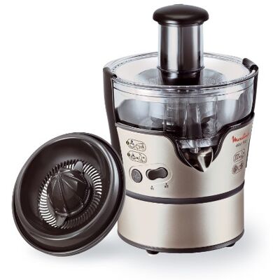 Moulinex JU385H Entsafter und Zitruspresse Elea Duo 300 Watt 2 Geschwingigkeitsstufe schwarz / edelstahl-look Moulinex JU385H Entsafter und Zitruspresse Elea Duo 300 Watt 2 Geschwingigkeitsstufe schwarz / edelstahl-look