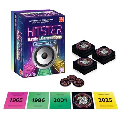 Hitster Battle of the Generations Musik Party Brettspiel für Erwachsene 420+ Songs aus Allen Jahrzehnten Epochen von Vinyl über Kassette bis Streaming – App‑Verbundenes Quiz für Familien (DE) Hitster Battle of the Generations Musik Party Brettspiel für Erwachsene 420+ Songs aus Allen Jahrzehnten Epochen von Vinyl über Kassette bis Streaming – App‑Verbundenes Quiz für Familien (DE)