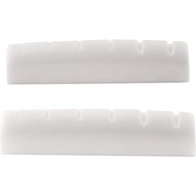 Musiclily Pro Harnstoffharz Plastik 43mm LP Style Sattel Weiß 2 Stück Flacher Boden, Vorgekerbt, für 6-Saiter LP E-Gitarre/Akustikgitarre Musiclily Pro Harnstoffharz Plastik 43mm LP Style Sattel Weiß 2 Stück Flacher Boden, Vorgekerbt, für 6-Saiter LP E-Gitarre/Akustikgitarre