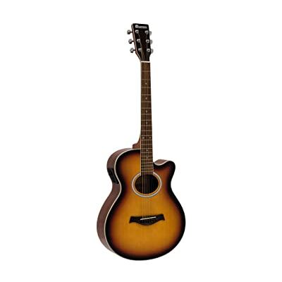 DIMAVERY AW-400 Westerngitarre, sunburst Western-Gitarre mit Cutaway DIMAVERY AW-400 Westerngitarre, sunburst Western-Gitarre mit Cutaway
