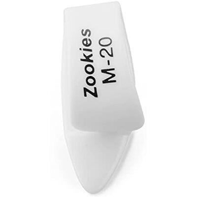 Dunlop Plektrum Daumen, Zookies M20, Weiß, 12 Stück, Kunststoff Dunlop Plektrum Daumen, Zookies M20, Weiß, 12 Stück, Kunststoff