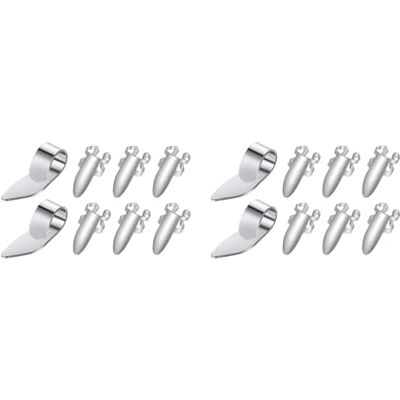 Lbvzxkad 16-Teilige Gitarrendaumen-Fingerpicks Edelstahl-Gitarrenpicks mit Kunststoffetui für E-Gitarren-Ukulele (Silber) Lbvzxkad 16-Teilige Gitarrendaumen-Fingerpicks Edelstahl-Gitarrenpicks mit Kunststoffetui für E-Gitarren-Ukulele (Silber)