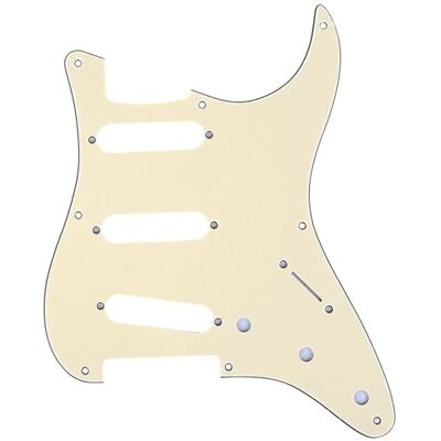 Musiclily Pro 8 Löcher 50s 57 Vintage SSS Schlagbrett 3 lagig Crème für American Strat Style E-Gitarre Musiclily Pro 8 Löcher 50s 57 Vintage SSS Schlagbrett 3 lagig Crème für American Strat Style E-Gitarre