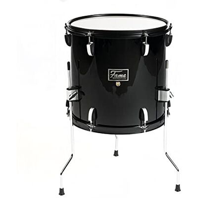 Fame First Step Floor Tom Drum 14"x14", Piano Black, Mischholz Kessel, Aluminium Hardware, Robuste Stahlspannreifen, Ideal für Anfänger und Musikschulen Fame First Step Floor Tom Drum 14"x14", Piano Black, Mischholz Kessel, Aluminium Hardware, Robuste Stahlspannreifen, Ideal für Anfänger und Musikschulen