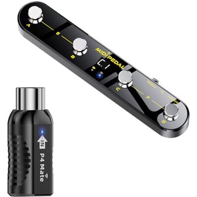 Kaeltsyn Programmierbarer Pedalempfänger, Konnektivität, ABS-Design, Fußsteuerung, geeignet für Live-Multi-Geräte-Fußschalter, Empfänger, inklusive ABS-Texturpedal, intuitive Steuerungen für Synthes Kaeltsyn Programmierbarer Pedalempfänger, Konnektivität, ABS-Design, Fußsteuerung, geeignet für Live-Multi-Geräte-Fußschalter, Empfänger, inklusive ABS-Texturpedal, intuitive Steuerungen für Synthes