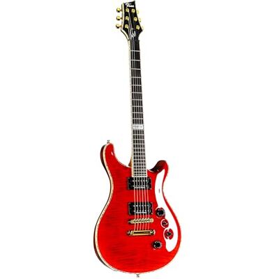 Fame Forum Custom Flamed Maple Top Transparent Red Fame Forum Custom Flamed Maple Top Transparent Red
