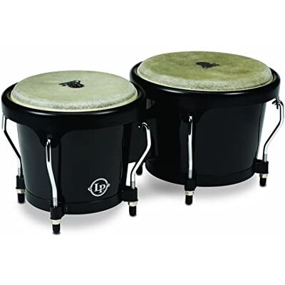 Latin Percussion LPA601F-BK LP Aspire Glasfaser-Bongos, Schwarz/Schwarz Latin Percussion LPA601F-BK LP Aspire Glasfaser-Bongos, Schwarz/Schwarz