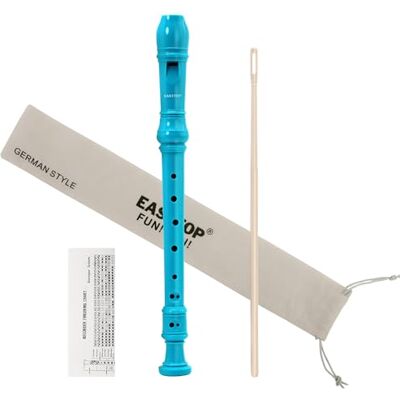 East top 8-Loch-Kunststoff-Sopranblockflöte für Kinder Anfänger, 8-Loch-Griffflöten-Blockflöteninstrument 3-teilig mit Reinigungsset, Baumwollbeutel, Grifftabelle, bunte Box (Blau) East top 8-Loch-Kunststoff-Sopranblockflöte für Kinder Anfänger, 8-Loch-Griffflöten-Blockflöteninstrument 3-teilig mit Reinigungsset, Baumwollbeutel, Grifftabelle, bunte Box (Blau)