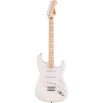 Fender Squier by Sonic Stratocaster HT, E-Gitarre, Ahorngriffbrett, Weiße Schlagplatte, Arctic Weiß, Inklusive kostenloser virtueller Kurse auf Play Fender Squier by Sonic Stratocaster HT, E-Gitarre, Ahorngriffbrett, Weiße Schlagplatte, Arctic Weiß, Inklusive kostenloser virtueller Kurse auf Play