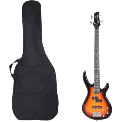 vidaXL E-Bass für Anfänger mit Tasche Braun und Schwarz 4/4 46 vidaXL E-Bass für Anfänger mit Tasche Braun und Schwarz 4/4 46