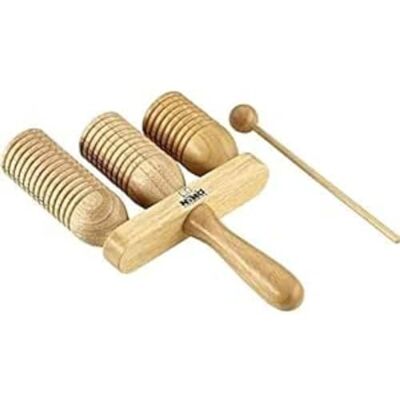 Nino Percussion Wood A-Go-Go Instrument Glocken Musikinstrument für Kinder ab 3 Jahren 3 Reihen Siam Eiche, Natur (NINO561) Nino Percussion Wood A-Go-Go Instrument Glocken Musikinstrument für Kinder ab 3 Jahren 3 Reihen Siam Eiche, Natur (NINO561)