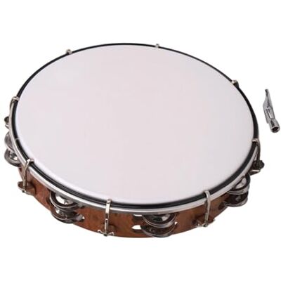 HDOYTXXM 10-Zoll mit zweireihigen Glocken, kleines Musikinstrument, Handtrommel, Musikspielzeug, kleines Spielzeug HDOYTXXM 10-Zoll mit zweireihigen Glocken, kleines Musikinstrument, Handtrommel, Musikspielzeug, kleines Spielzeug