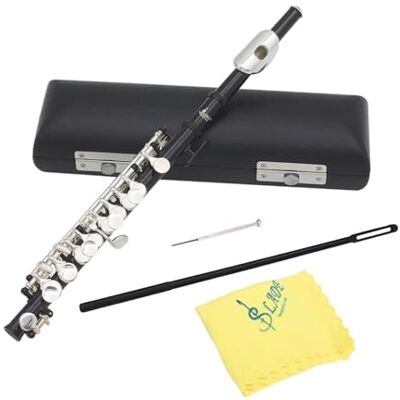 KTUXZCI Tragbare Piccoloflöte in C Dur inklusive Hartschalenkoffer und Reinigungszubehör. Musikinstrument für Schüler. Piccolo in C Dur, 16 Löcher, traditionelles, Schwarz, 31.5 x 1.3 cm KTUXZCI Tragbare Piccoloflöte in C Dur inklusive Hartschalenkoffer und Reinigungszubehör. Musikinstrument für Schüler. Piccolo in C Dur, 16 Löcher, traditionelles, Schwarz, 31.5 x 1.3 cm