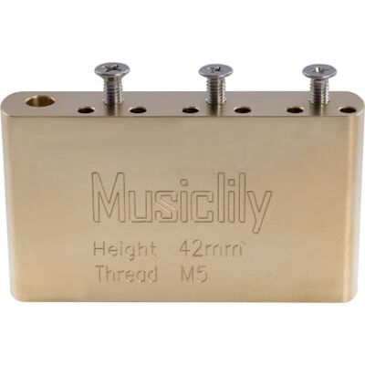 Musiclily Ultra 52,5 mm Massiv Messing Tremolo Block 2-Punkt 42 mm Höhe für Fender MIM Mexico Player Strat E-Gitarre Musiclily Ultra 52,5 mm Massiv Messing Tremolo Block 2-Punkt 42 mm Höhe für Fender MIM Mexico Player Strat E-Gitarre