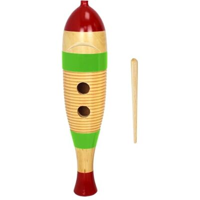 A-Star Guiro-Schaber aus Holz in kleiner Fischform mit Schläger, Rhythmus-Schlaginstrument A-Star Guiro-Schaber aus Holz in kleiner Fischform mit Schläger, Rhythmus-Schlaginstrument