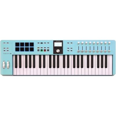 Arturia KeyLab Essential mk3 Tastatur-Controller mit 49 Tasten, Aquamarin Scale Chord and Arpeggiator modes, deep DAW integration, 2000 Analog Lab V presets, RGB-backlit velocity and pressure pads Arturia KeyLab Essential mk3 Tastatur-Controller mit 49 Tasten, Aquamarin Scale Chord and Arpeggiator modes, deep DAW integration, 2000 Analog Lab V presets, RGB-backlit velocity and pressure pads