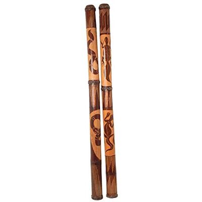 Woru Didgeridoo aus Bambus, handgefertigt mit Schnitzmotiven, ca. 115 cm Handgefertigtes Bambus-Didgeridoo mit geschnitztem Mittelbereich und variierenden Motiven – Klangobjekt und Dekoration. Woru Didgeridoo aus Bambus, handgefertigt mit Schnitzmotiven, ca. 115 cm Handgefertigtes Bambus-Didgeridoo mit geschnitztem Mittelbereich und variierenden Motiven – Klangobjekt und Dekoration.