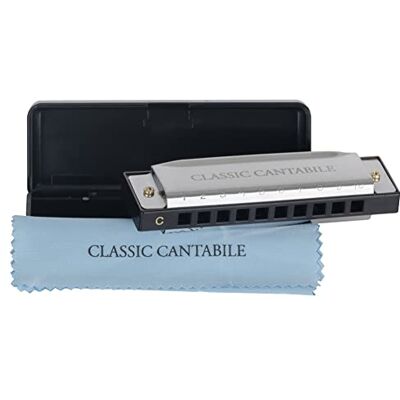 Classic Cantabile AHB-150 ECO Alabama Blues Harmonica C-Dur, 8 mm Diatonische Mundharmonika, Stimmung: C-Dur, Material Gehäuse: Edelstahl, verchromt, Material Stimmzungen: Messing, 8 mm Classic Cantabile AHB-150 ECO Alabama Blues Harmonica C-Dur, 8 mm Diatonische Mundharmonika, Stimmung: C-Dur, Material Gehäuse: Edelstahl, verchromt, Material Stimmzungen: Messing, 8 mm
