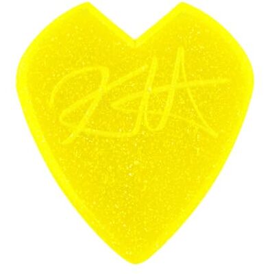 Dunlop Kirk Hammett Jazz III Plektrum Yellow Glitter, Beutel mit 6 Stück Dunlop Kirk Hammett Jazz III Plektrum Yellow Glitter, Beutel mit 6 Stück
