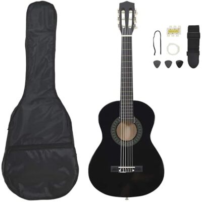 vidaXL Klassikgitarre Set 8-TLG. für Anfänger Amateurmusiker Klassisch Gitarre Konzertgitarre Saiteninstrument Musikinstrument Schwarz 1/2 34 vidaXL Klassikgitarre Set 8-TLG. für Anfänger Amateurmusiker Klassisch Gitarre Konzertgitarre Saiteninstrument Musikinstrument Schwarz 1/2 34