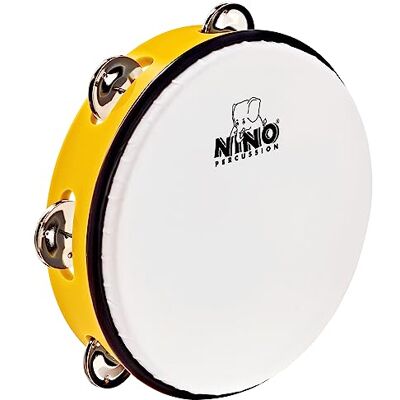 Nino Percussion Headed Tambourine Instrument Musikinstrument für Kinder ab 5 Jahren Durchmesser 8 Zoll Kunststoff, Gelb (NINO51Y) Nino Percussion Headed Tambourine Instrument Musikinstrument für Kinder ab 5 Jahren Durchmesser 8 Zoll Kunststoff, Gelb (NINO51Y)