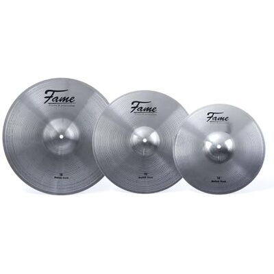 Fame Reflex Crash Beckenset, 14 Zoll, 16 Zoll, 18 Zoll Crash Ride Becken, Drummer Handtuch, Speziallegierung Fame Reflex Crash Beckenset, 14 Zoll, 16 Zoll, 18 Zoll Crash Ride Becken, Drummer Handtuch, Speziallegierung