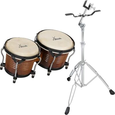 XDrum Bongos Pro Tobacco Set inkl. Ständer, Bongogrößen: 6, 5" (20 cm) 2 Trommeln ("macho" und "hembra"), 5" (17 cm) und 7, 5" (20 cm), Naturfelle, Holz: Birke, Verchromte Spannschrauben, 2 kg XDrum Bongos Pro Tobacco Set inkl. Ständer, Bongogrößen: 6, 5" (20 cm) 2 Trommeln ("macho" und "hembra"), 5" (17 cm) und 7, 5" (20 cm), Naturfelle, Holz: Birke, Verchromte Spannschrauben, 2 kg