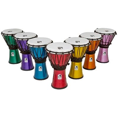 TOCA Djembe 7" Freestyle Colorsound metallic TFCDJ-7MS Set 7 Trommeln Anti Rutsch Sockel, Synthetik Kessel, wasserabweisendes Fell TOCA Djembe 7" Freestyle Colorsound metallic TFCDJ-7MS Set 7 Trommeln Anti Rutsch Sockel, Synthetik Kessel, wasserabweisendes Fell