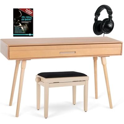 Classic Cantabile DP-730 OK Digitalpiano Eiche Set Tisch mit eingebautem Piano 88 Tasten mit Hammermechanik Inklusive Notenhalter, Pedaleinheit, Klavierbank, Kopfhörer und Schule Eiche hell Classic Cantabile DP-730 OK Digitalpiano Eiche Set Tisch mit eingebautem Piano 88 Tasten mit Hammermechanik Inklusive Notenhalter, Pedaleinheit, Klavierbank, Kopfhörer und Schule Eiche hell