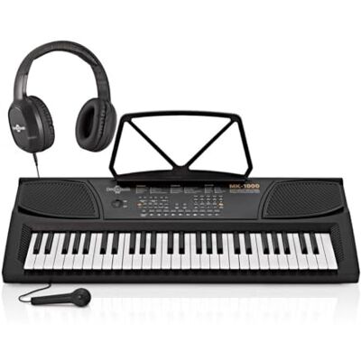 Gear4Music MK1000 E-Piano-Keyboard für Kinder & Anfänger, 54 Tasten Für Erstspieler, 20 Stimmen und 10 Rhythmen, integrierte Lehrfunktion, Aufnahme und Wiedergabe Gear4Music MK1000 E-Piano-Keyboard für Kinder & Anfänger, 54 Tasten Für Erstspieler, 20 Stimmen und 10 Rhythmen, integrierte Lehrfunktion, Aufnahme und Wiedergabe