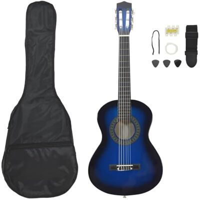 vidaXL Klassikgitarre Set 8-TLG. für Anfänger Amateurmusiker Klassisch Gitarre Konzertgitarre Saiteninstrument Musikinstrument Blau 1/2 34 vidaXL Klassikgitarre Set 8-TLG. für Anfänger Amateurmusiker Klassisch Gitarre Konzertgitarre Saiteninstrument Musikinstrument Blau 1/2 34