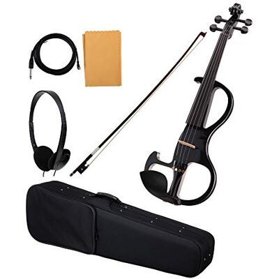 Classic Cantabile EV-90BK E-Violine (E-Geige mit Tonabnehmer, Fichte/Ahorn/Ebenholz) schwarz Classic Cantabile EV-90BK E-Violine (E-Geige mit Tonabnehmer, Fichte/Ahorn/Ebenholz) schwarz