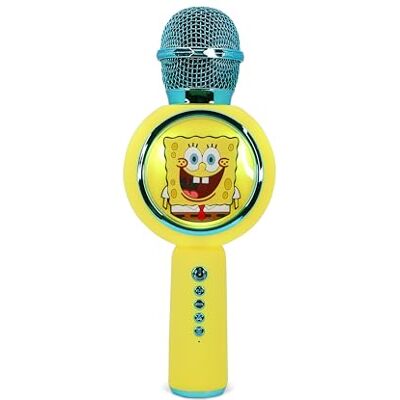 OTL Technologies SpongeBob Schwammkopf Popsing LED beleuchtetes kabelloses Karaoke-Mikrofon mit Sprachwechsel-Modus, Gelb OTL Technologies SpongeBob Schwammkopf Popsing LED beleuchtetes kabelloses Karaoke-Mikrofon mit Sprachwechsel-Modus, Gelb