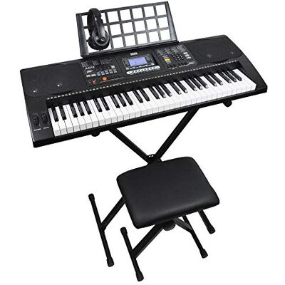 Axus AXP2-Paket mit elektronischem Keyboard-Piano, 61 „Hammermechanik“-Tasten mit Anschlagdynamik, dazu ein Ständer, ein Hocker, ein Kopfhörer, ein Netzteil und ein Notenständer Axus AXP2-Paket mit elektronischem Keyboard-Piano, 61 „Hammermechanik“-Tasten mit Anschlagdynamik, dazu ein Ständer, ein Hocker, ein Kopfhörer, ein Netzteil und ein Notenständer